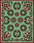 Festive Green Wreath Starburst Rug