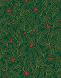 Emerald Holly Berry Leaf Vine Rug
