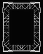 Art Deco Frame Geometric White Rug