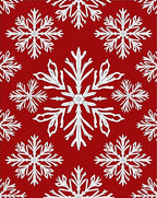 Winter White Iced Crystal Snowflakes Rug