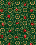 Emerald Green Holly Berry Medallion Rug