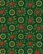 Emerald Green Holly Berry Medallion Rug