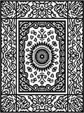 Intricate Black White Mandalas Border Rug