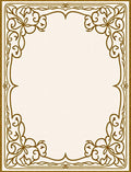 Golden Floral Scrollwork Border Rug