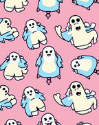 Pink Ghost Pals All-Over Rug
