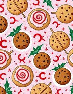 Pink Christmas Cookie Swirl Holly Rug
