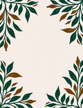 Verdant Green Brown Leaf Corner Rug