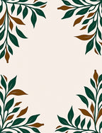 Verdant Green Brown Leaf Corner Rug