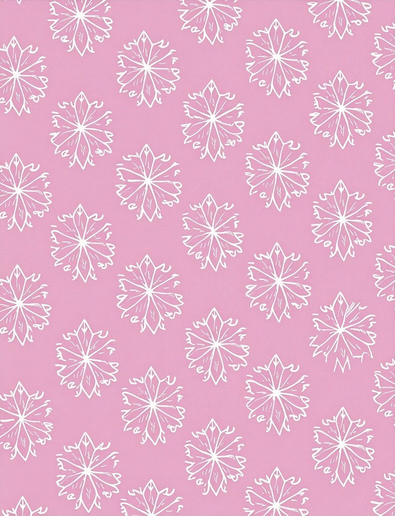 White Floral Mandala Pink Background Rug