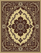 Rich Bronze Floral Medallion Radiance Rug