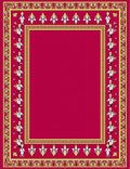 Crimson Gold Animated Figure Border Rug