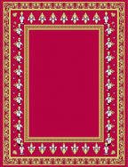 Crimson Gold Animated Figure Border Rug