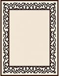 Dark Brown Intertwined Geometric Border Rug