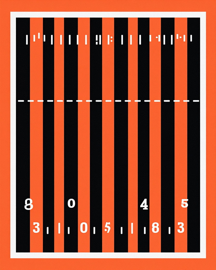 Bold Orange Black Stripe Scoreboard Rug