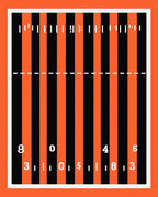Bold Orange Black Stripe Scoreboard Rug