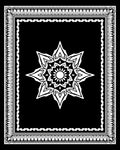 Black White Elaborate Floral Mandala Rug
