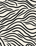 Classic Black White Zebra Waves Rug
