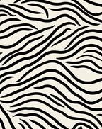 Classic Black White Zebra Waves Rug