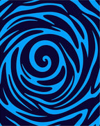 Deep Blue Swirling Vortex Rug