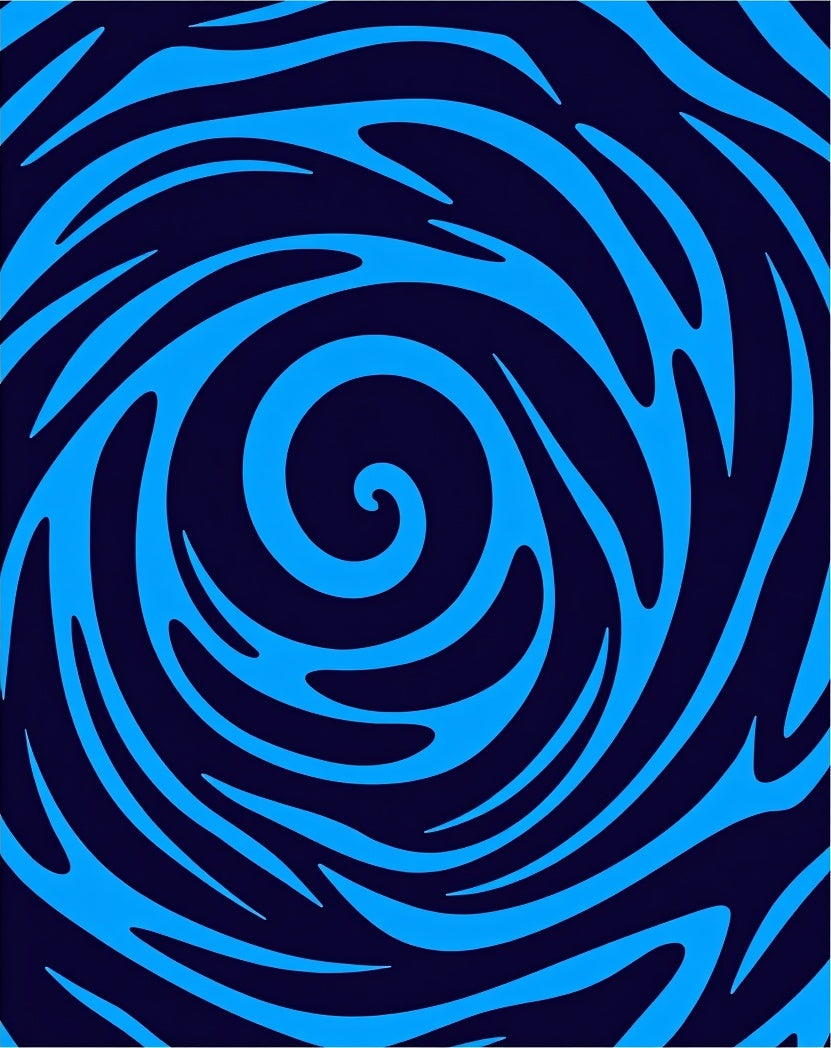 Deep Blue Swirling Vortex Rug