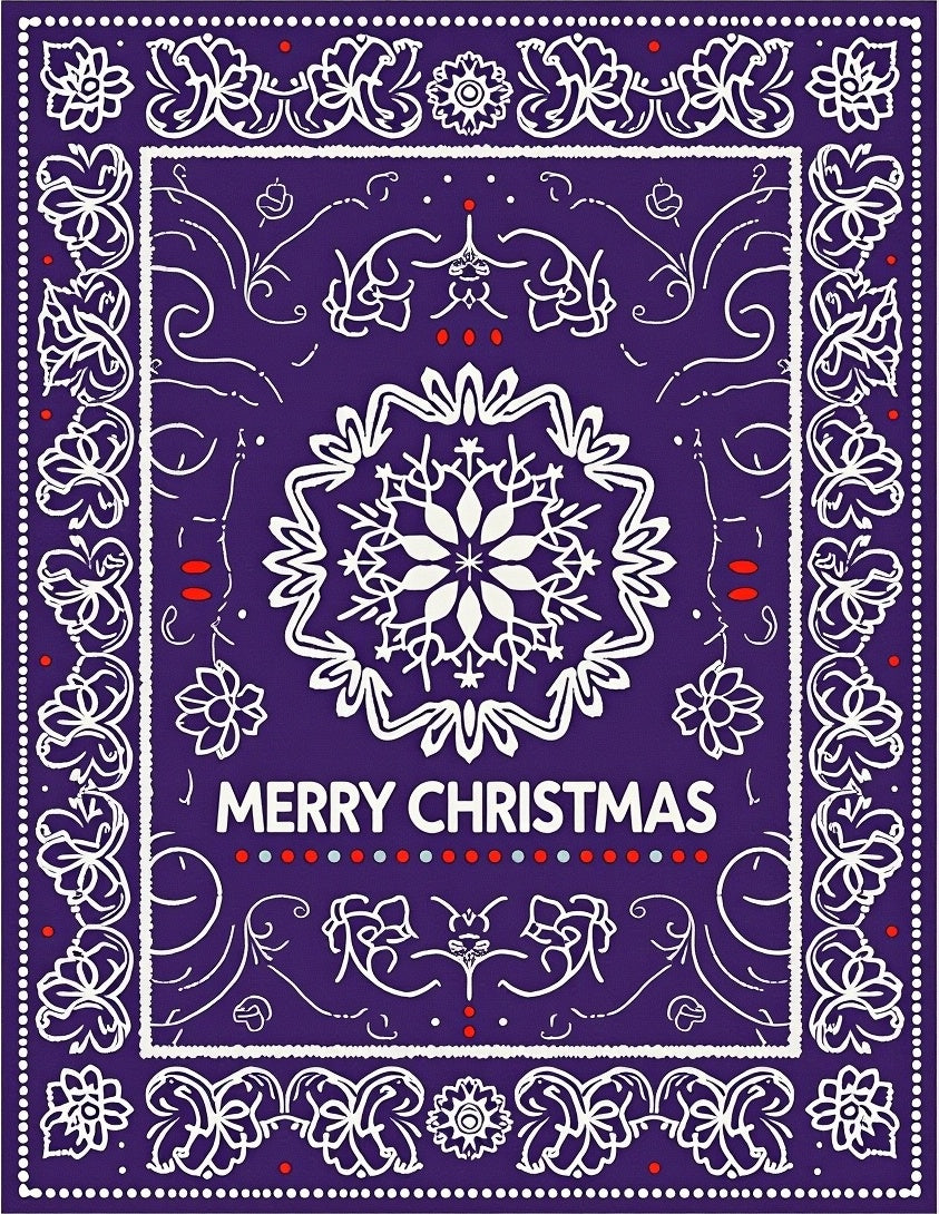 Purple White Floral Snowflake Medallion Rug