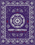 Purple White Floral Snowflake Medallion Rug