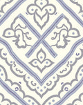 Cream Gray Purple Medallion Scroll Rug