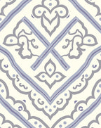 Cream Gray Purple Medallion Scroll Rug