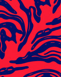 Vibrant Scarlet Wavy Flow Rug