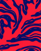 Vibrant Scarlet Wavy Flow Rug