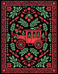 Antique Carriage Floral Vine Accents Rug