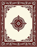 Crimson Ornamental Floral Medallion Rug
