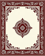 Crimson Ornamental Floral Medallion Rug