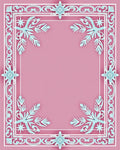Regal Pink Floral Snowflake Border Rug