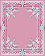 Regal Pink Floral Snowflake Border Rug