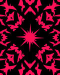 Bright Pink Starburst Kaleidoscope Rug