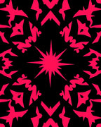 Bright Pink Starburst Kaleidoscope Rug