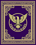 Gold Imperial Eagle Purple Scrollwork Rug