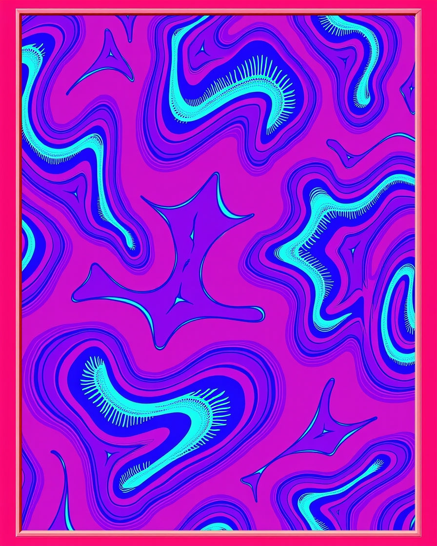 Vivid Amethyst Aqua Swirls Rug