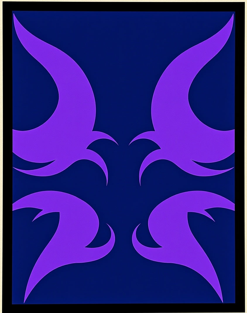 Gothic Violet Swirls on Navy Rug