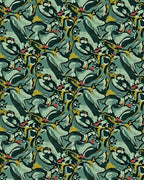 Abstract Swirl Emerald Botanical Rug