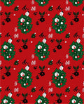 Festive Red Christmas Tree Snowman Rug