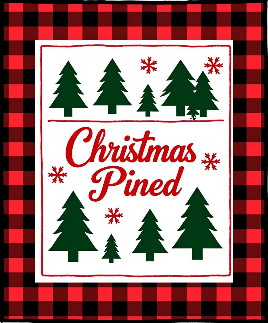 Red Black Buffalo Check Christmas Trees Rug