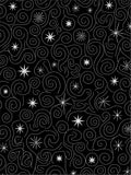 Black White Cosmic Swirl Star Rug