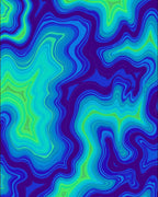 Deep Blue Teal Swirl Agate Rug