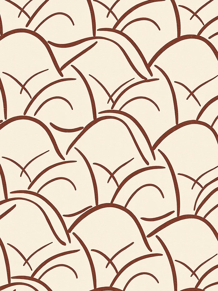 Cream Brown Abstract Landscape Rug