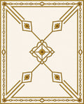 Golden Floral Quadrant Geometric Rug