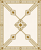 Golden Floral Quadrant Geometric Rug