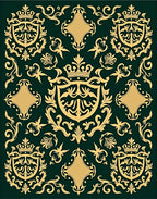 Emerald Gold Royal Crest Flourish Rug
