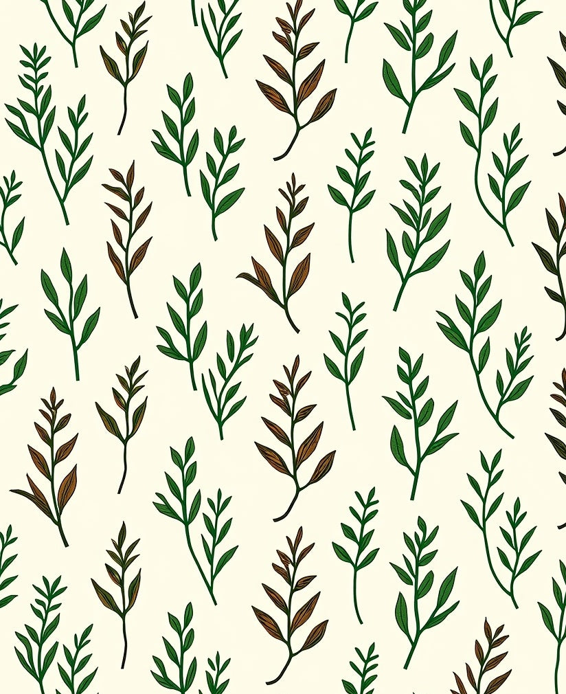 Woodland Branches Tan Green Accents Rug